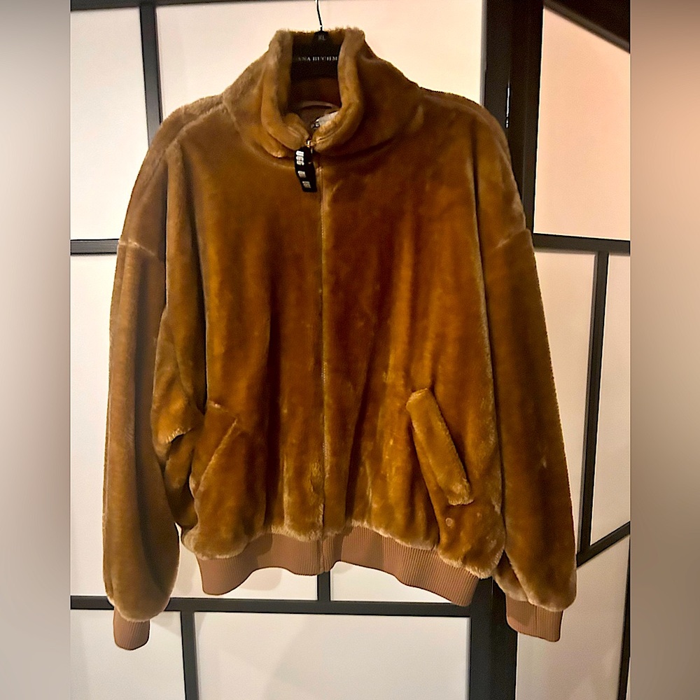 Ugg faux fur bomber jacket size large